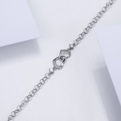 MissDiamond Lab Grown Diamond 0.15CT S925 Silver Chain Link Bracelet MSBS-001