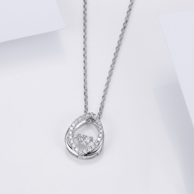 MissDiamond Lab Grown Diamond 0.265CT S925 Silver Pendant Necklace MSNS-001