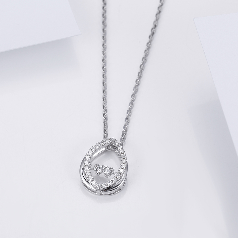 MissDiamond Lab Grown Diamond 0.265CT S925 Silver Pendant Necklace MSNS-001