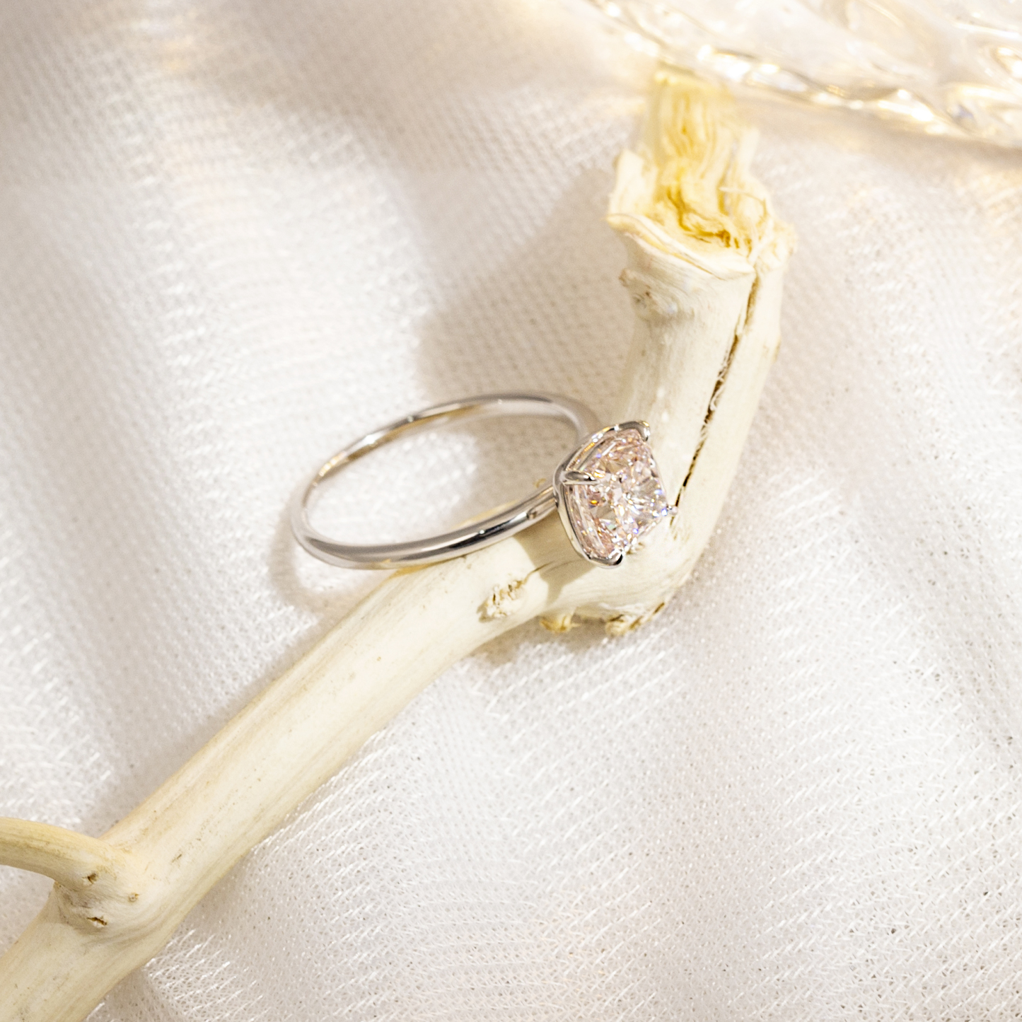 Cushion Lab Grown Diamond 5CT Solitaire 18K Yellow Gold Ring MSR-1305