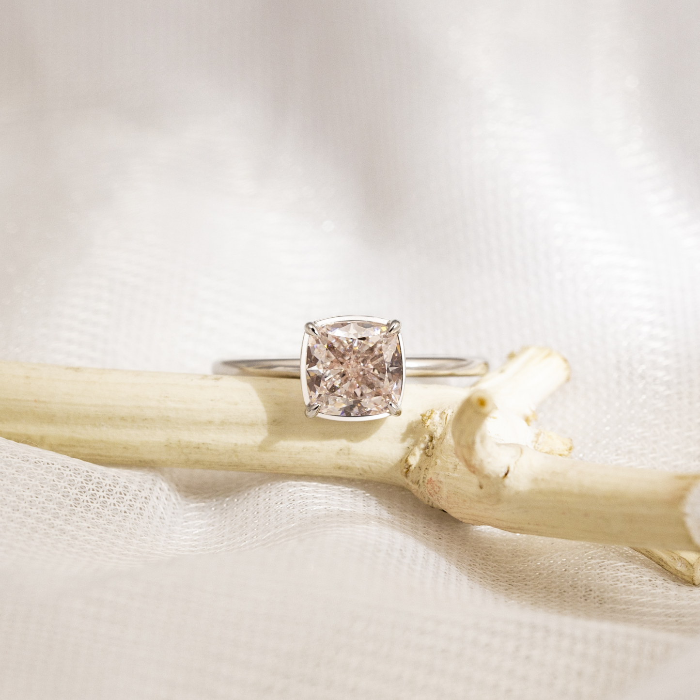 Cushion Lab Grown Diamond 5CT Solitaire 18K Yellow Gold Ring MSR-1305