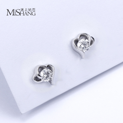 MissDiamond Lab Grown Diamond 0.1CT/2 S925 Silver Studs Earrings MSES-002