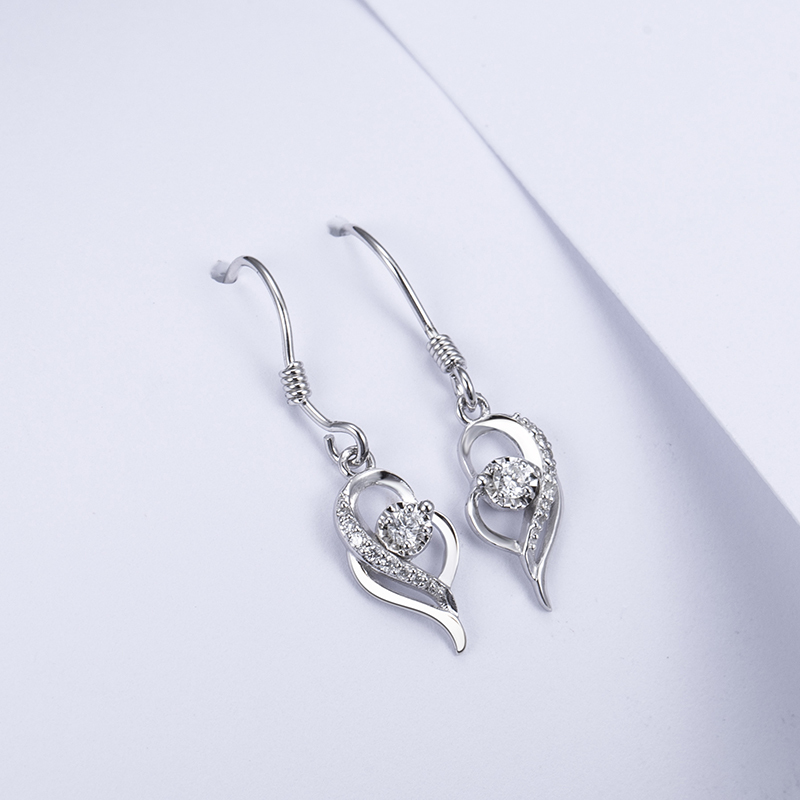 MissDiamond Lab Grown Diamond 0.05CT/2 S925 Silver Dangle Earrings MSES-003