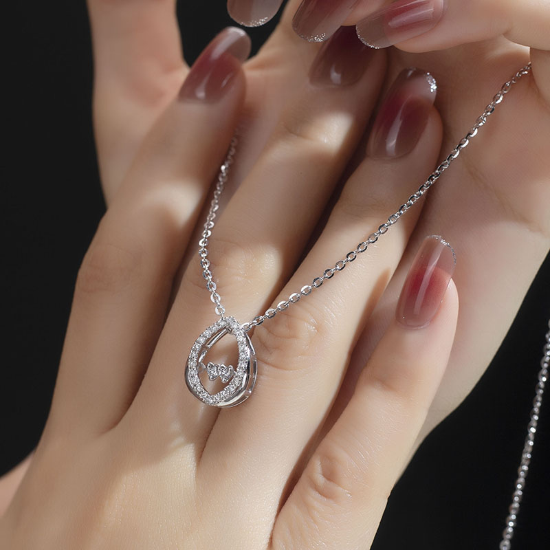 MissDiamond Lab Grown Diamond 0.265CT S925 Silver Pendant Necklace MSNS-001