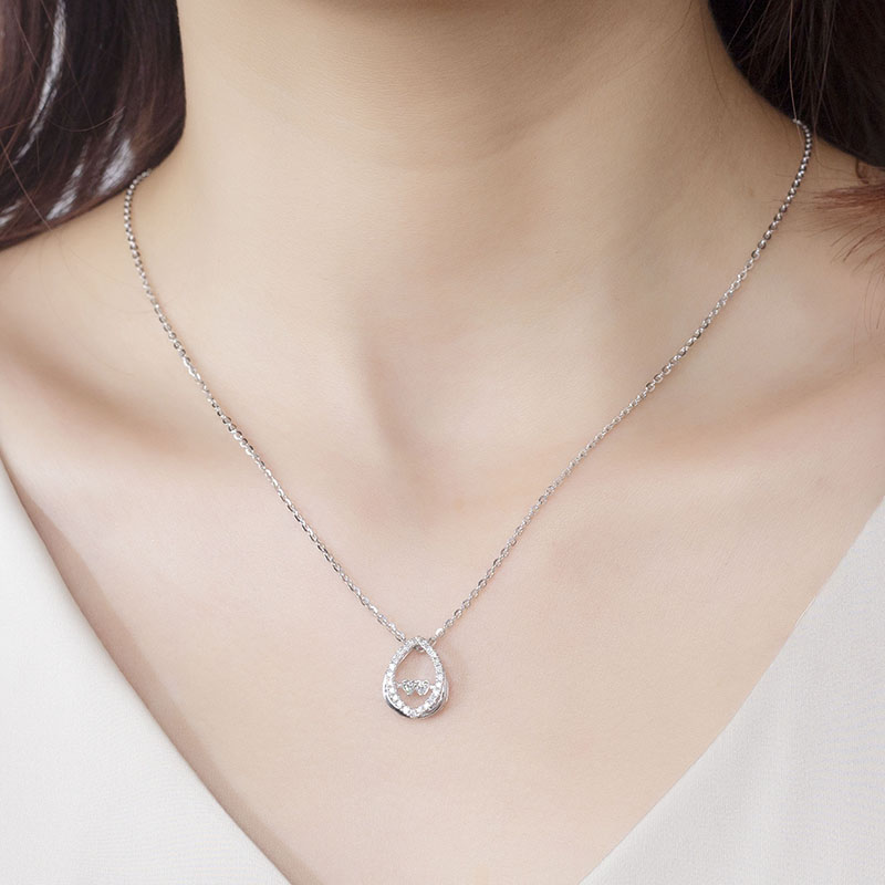 MissDiamond Lab Grown Diamond 0.265CT S925 Silver Pendant Necklace MSNS-001