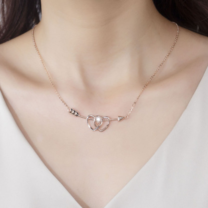 MissDiamond Lab Grown Diamond 0.26CT S925 Silver Rose Color Pendant Necklace MSNS-007