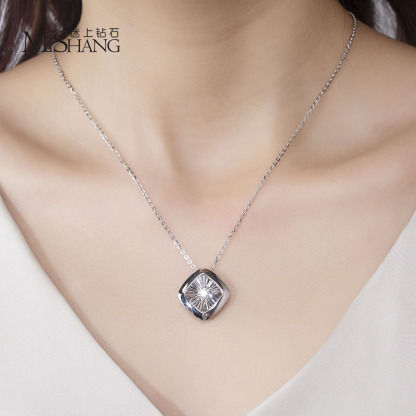 MissDiamond Lab Grown Diamond 0.3CT S925 White Silver Pendant Necklace MSNS-005