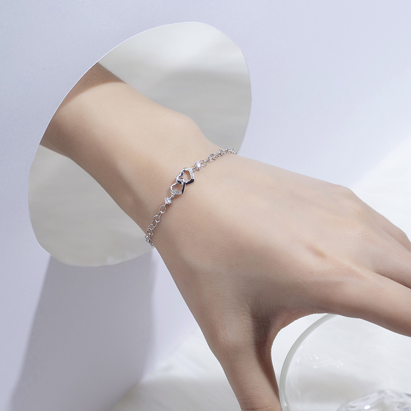 MissDiamond Lab Grown Diamond 0.15CT S925 Silver Chain Link Bracelet MSBS-001