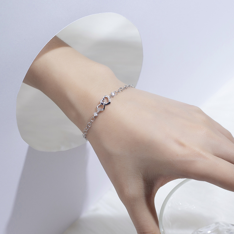 MissDiamond Lab Grown Diamond 0.15CT S925 Silver Chain Link Bracelet MSBS-001