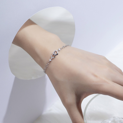 MissDiamond Lab Grown Diamond 0.15CT S925 Silver Chain Link Bracelet MSBS-001