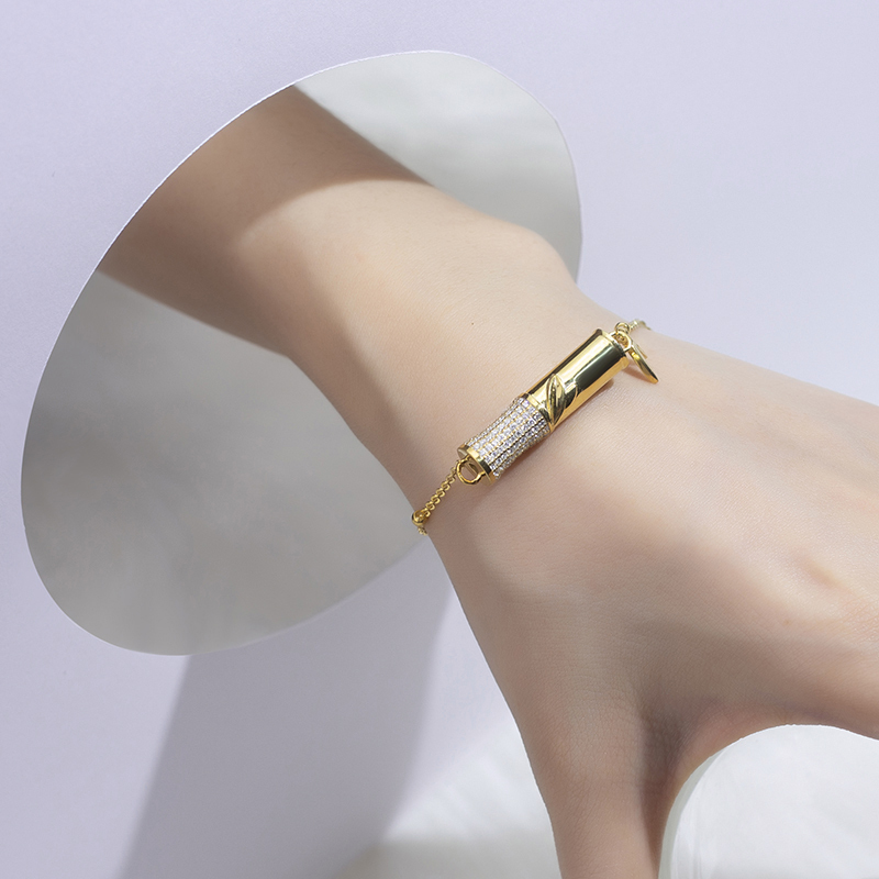 MissDiamond Lab Grown Diamond 0.2CT S925 Silver Yellow Chain Link Bracelet MSBS-004