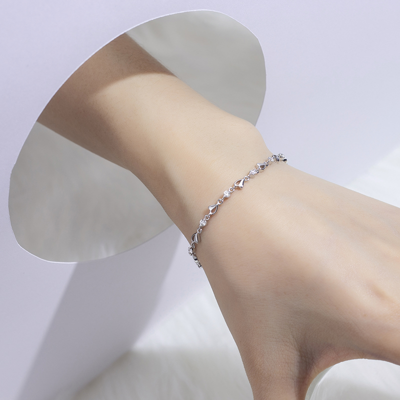 MissDiamond Lab Grown Diamond 0.612CT S925 Silver Chain Link Bracelet MSBS-002