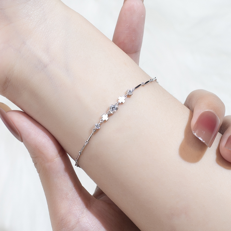 MissDiamond Lab Grown Diamond 0.2CT S925 Silver Chain Link Bracelet MSBS-003