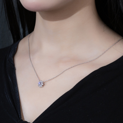 MissDiamond Pear Cut Lab Grown Diamond 0.54CT 0.82CT 18K White Gold Pendant Necklace MSN-558