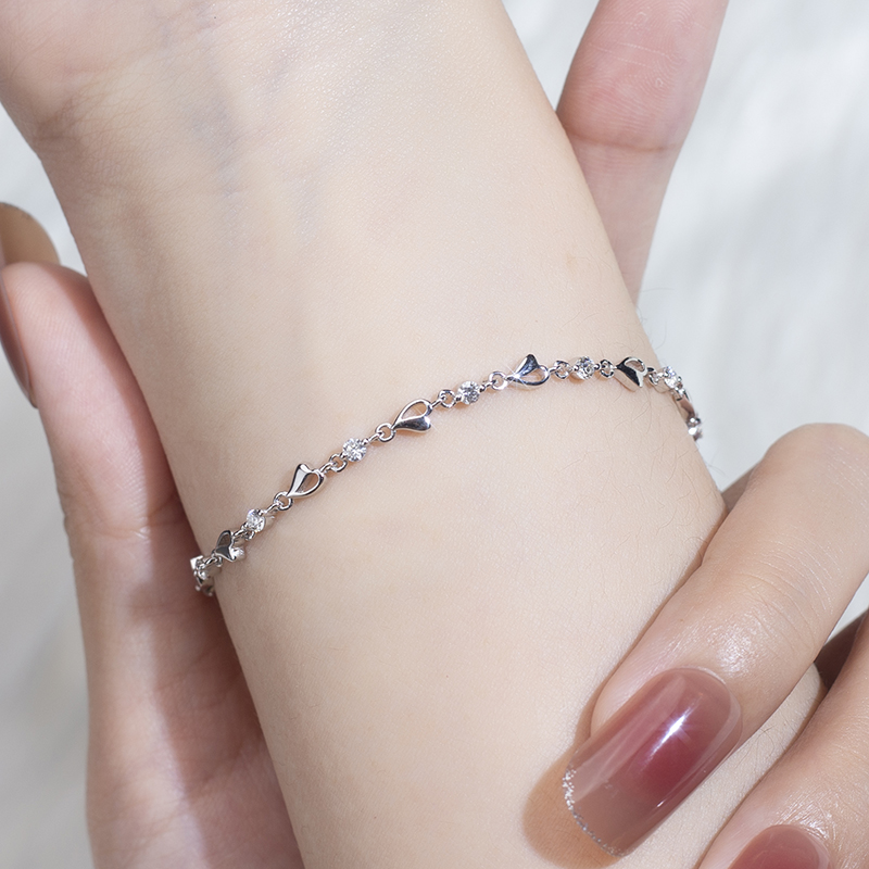 MissDiamond Lab Grown Diamond 0.612CT S925 Silver Chain Link Bracelet MSBS-002