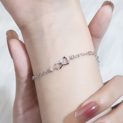 MissDiamond Lab Grown Diamond 0.15CT S925 Silver Chain Link Bracelet MSBS-001