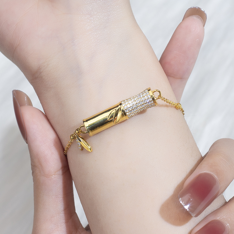 MissDiamond Lab Grown Diamond 0.2CT S925 Silver Yellow Chain Link Bracelet MSBS-004