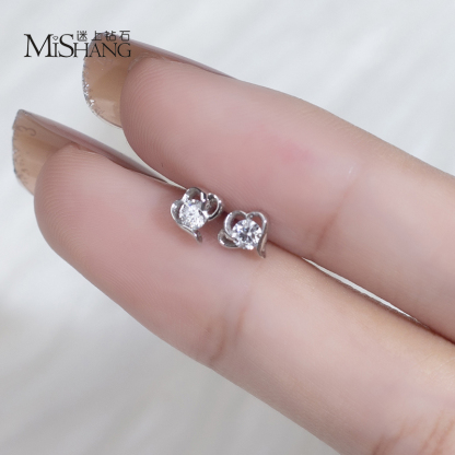 MissDiamond Lab Grown Diamond 0.1CT/2 S925 Silver Studs Earrings MSES-002