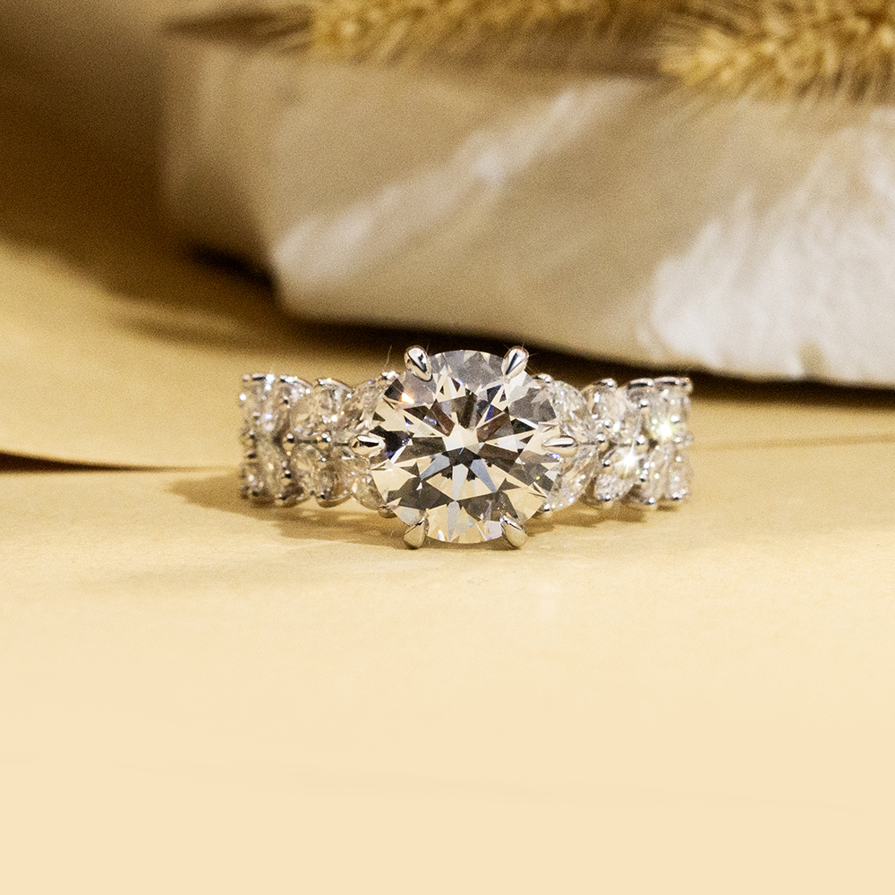 Round Cut Lab Grown Diamond 3CT Solitaire E VS1 18K White Gold Ring MSR-1649