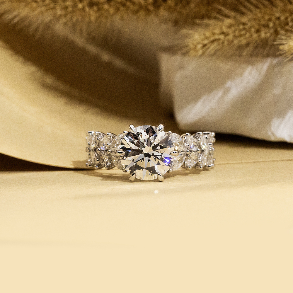 Round Cut Lab Grown Diamond 3CT Solitaire E VS1 18K White Gold Ring MSR-1649