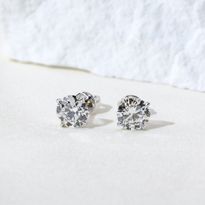 MissDiamond Round Cut Lab Grown Diamond 1CT 9K White Studs MSR-880