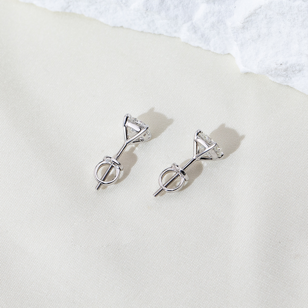 MissDiamond Round Cut Lab Grown Diamond 1CT 9K White Studs MSR-880