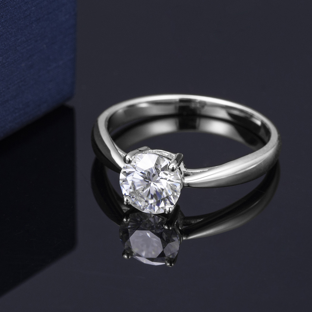 MissDiamond Sustainable luxury Round Cut Lab Grown Diamond 1CT 2.05CT DE VS1 VVS2 18K Solitaire Ring MSR-371