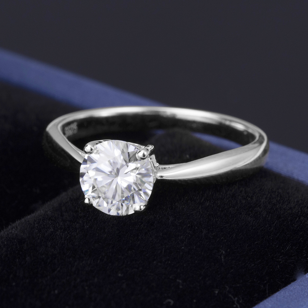 MissDiamond Sustainable luxury Round Cut Lab Grown Diamond 1CT 2.05CT DE VS1 VVS2 18K Solitaire Ring MSR-371