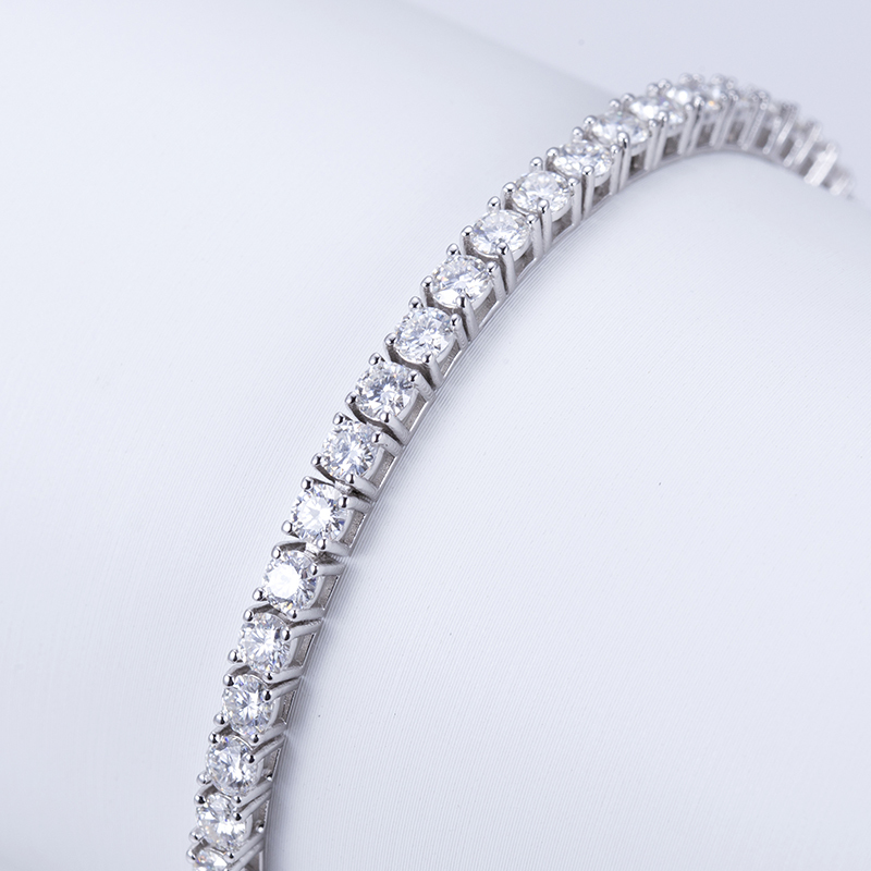 MissDiamond Round Cut Lab Grown Diamond Platinum Tennis Bracelet MSN-549