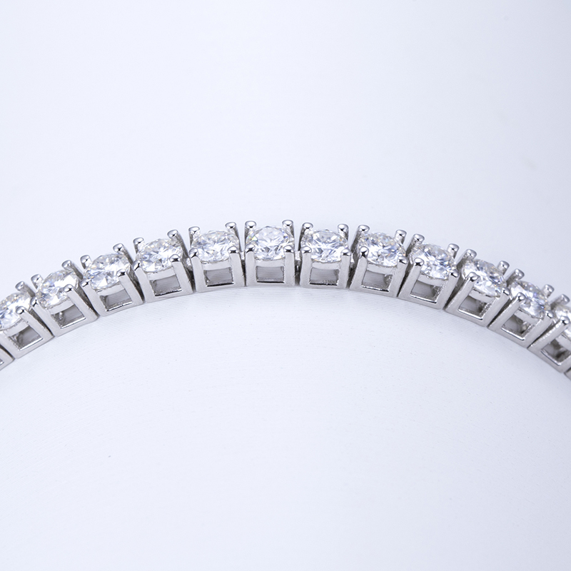 MissDiamond Round Cut Lab Grown Diamond Platinum Tennis Bracelet MSN-549