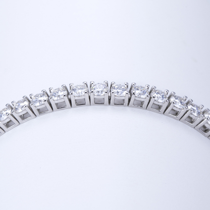 MissDiamond Round Cut Lab Grown Diamond Platinum Tennis Bracelet MSN-549