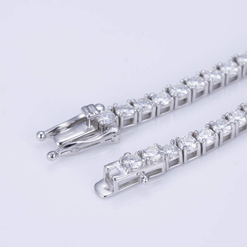 MissDiamond Round Cut Lab Grown Diamond Platinum Tennis Bracelet MSN-549