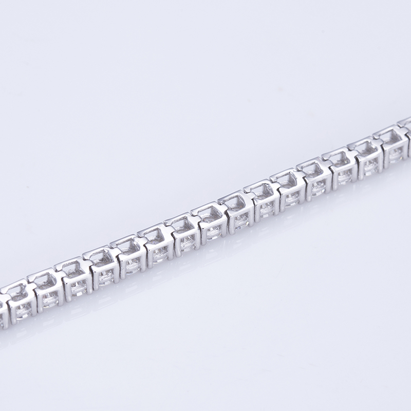 MissDiamond Round Cut Lab Grown Diamond Platinum Tennis Bracelet MSN-549
