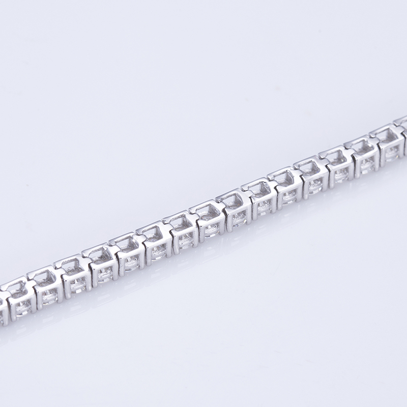 MissDiamond Round Cut Lab Grown Diamond Platinum Tennis Bracelet MSN-549