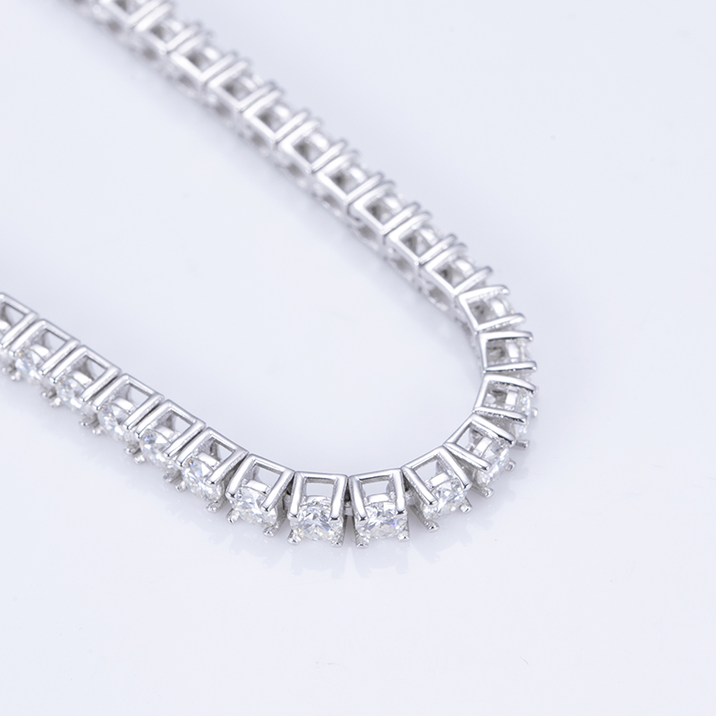 MissDiamond Round Cut Lab Grown Diamond Platinum Tennis Bracelet MSN-549