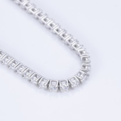 MissDiamond Round Cut Lab Grown Diamond Platinum Tennis Bracelet MSN-549