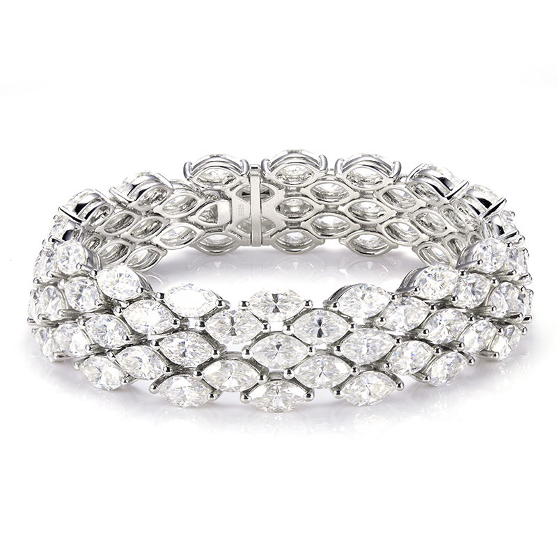 MissDiamond Lab Grown Diamond S925 Silver White Tennis Bracelet MSB-579
