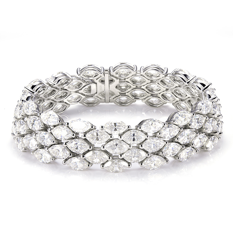 MissDiamond Lab Grown Diamond S925 Silver White Tennis Bracelet MSB-579