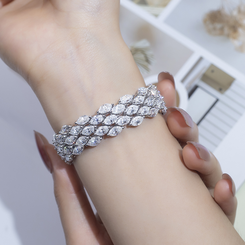 MissDiamond Lab Grown Diamond S925 Silver White Tennis Bracelet MSB-579