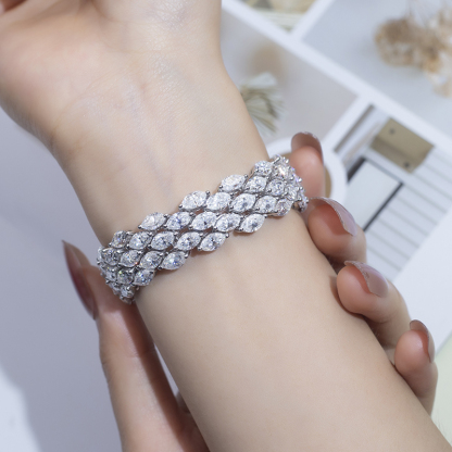 MissDiamond Lab Grown Diamond S925 Silver White Tennis Bracelet MSB-579