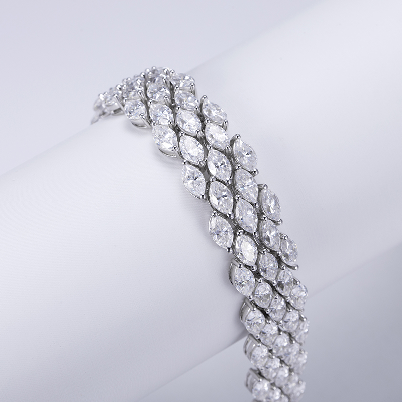 MissDiamond Lab Grown Diamond S925 Silver White Tennis Bracelet MSB-579
