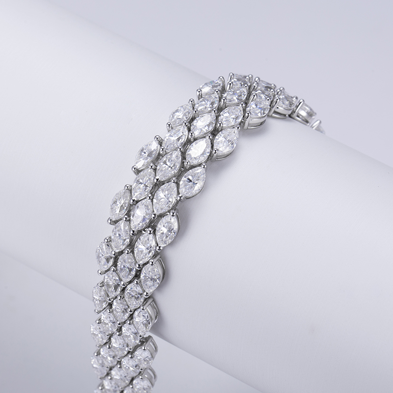 MissDiamond Lab Grown Diamond S925 Silver White Tennis Bracelet MSB-579