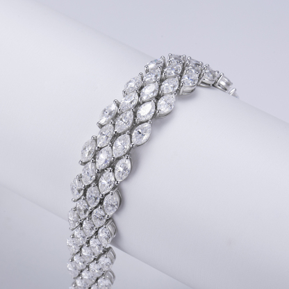 MissDiamond Lab Grown Diamond S925 Silver White Tennis Bracelet MSB-579