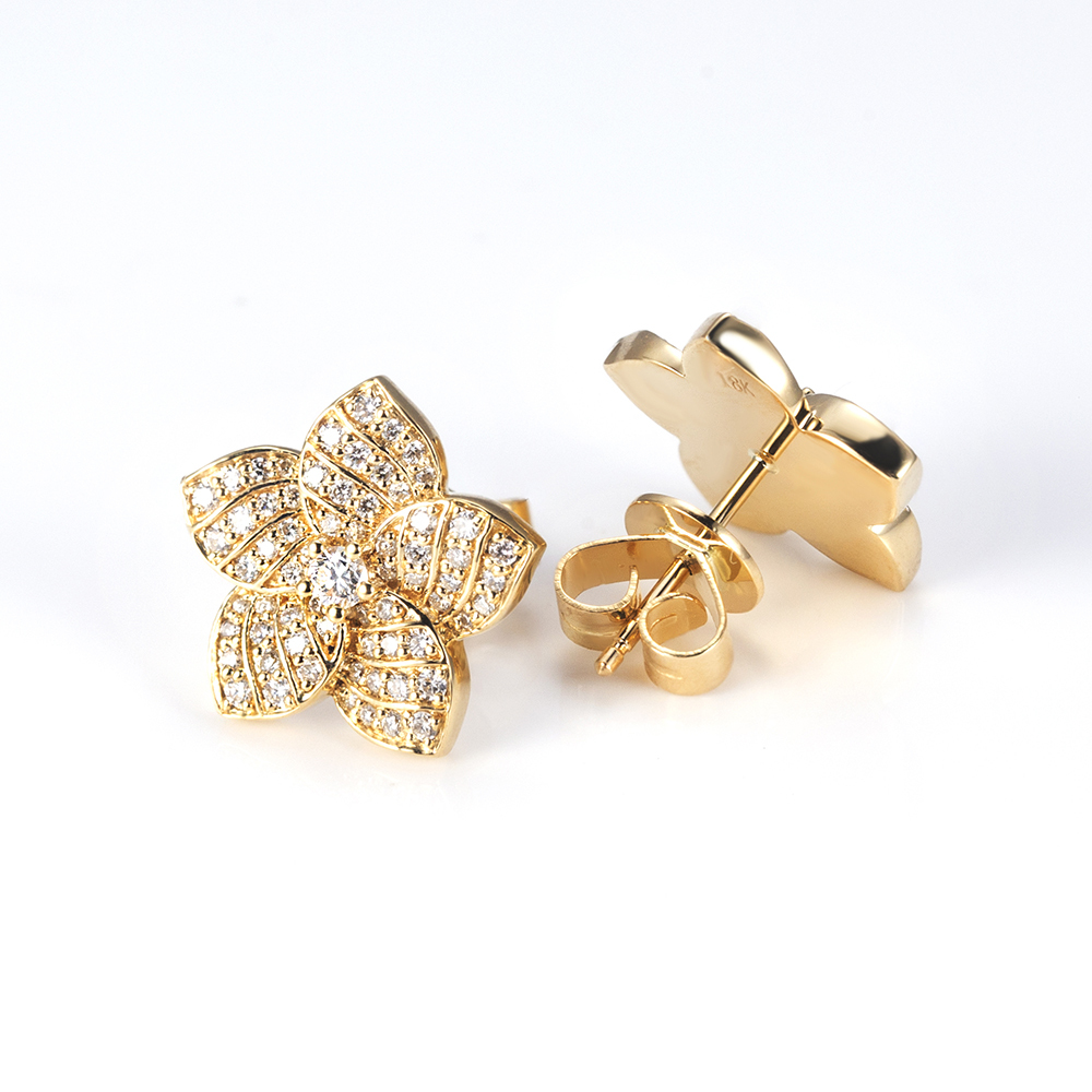 MissDiamond Lab Grown Diamond 18K Yellow Gold Studs Earrings MSE-730