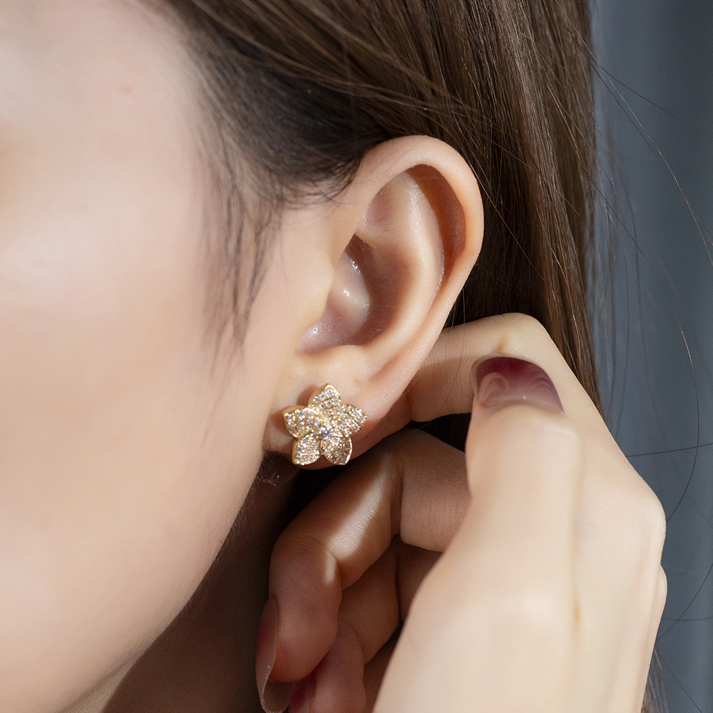 MissDiamond Lab Grown Diamond 18K Yellow Gold Studs Earrings MSE-730