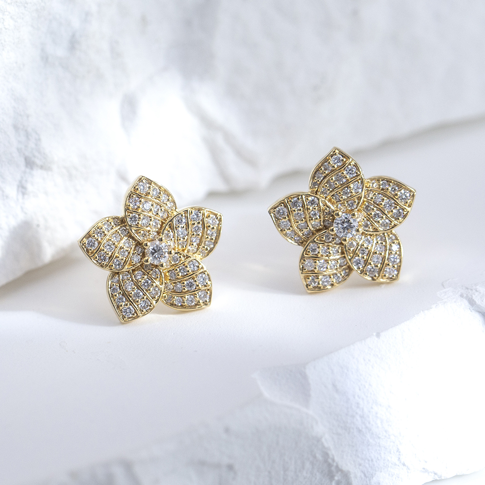 MissDiamond Lab Grown Diamond 18K Yellow Gold Studs Earrings MSE-730