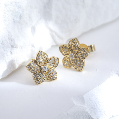 MissDiamond Lab Grown Diamond 18K Yellow Gold Studs Earrings MSE-730