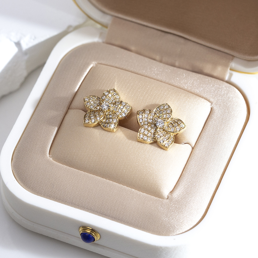 MissDiamond Lab Grown Diamond 18K Yellow Gold Studs Earrings MSE-730