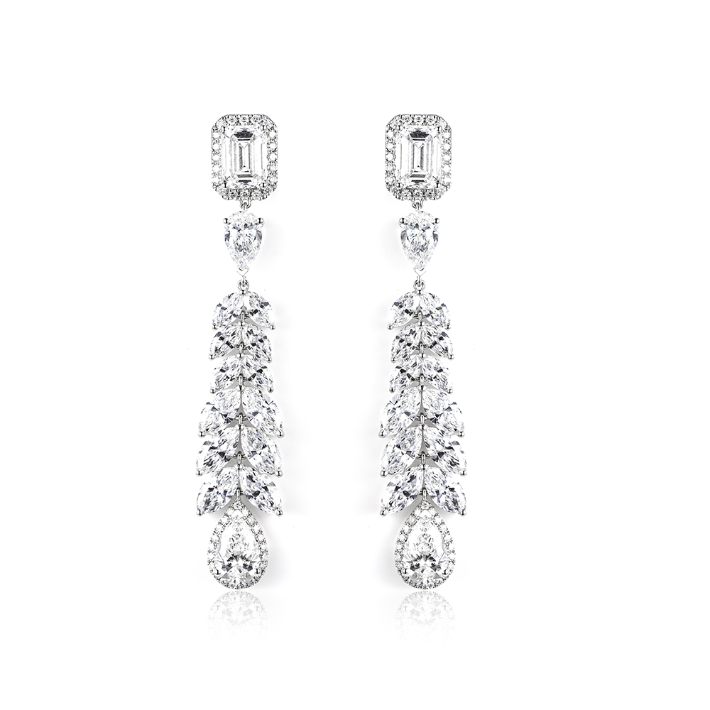 MissDiamond Sustainable luxury Pear Cut Lab Grown Diamond 1.07CT 1.89CT  VS1 VVS2 18K White  Studs MSE-847