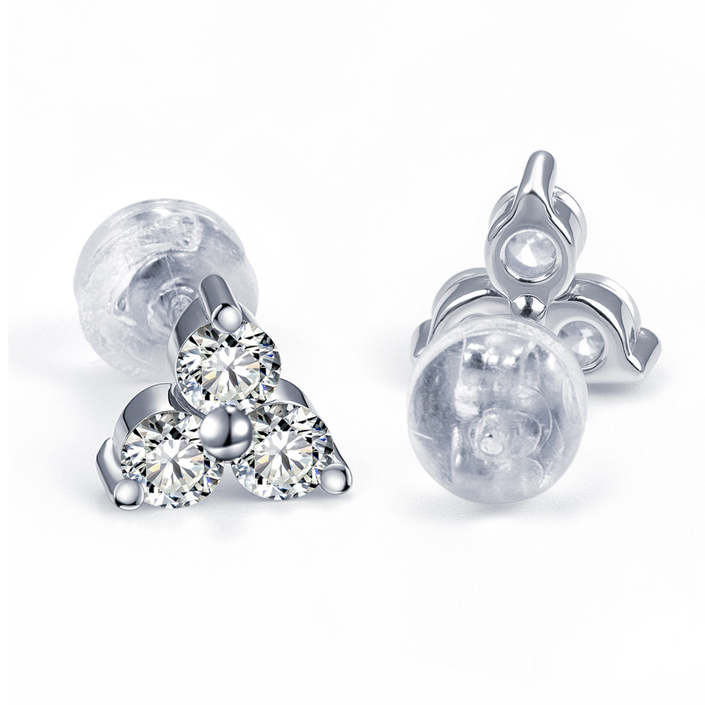 MissDiamond Round Cut Lab Grown Diamond S925 Silver Studs Earrings MSE-884